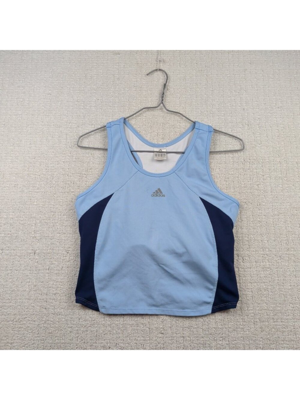 Y2K Adidas Climacool Tank Top Womens L Baby Blue Racerback Athletic Running